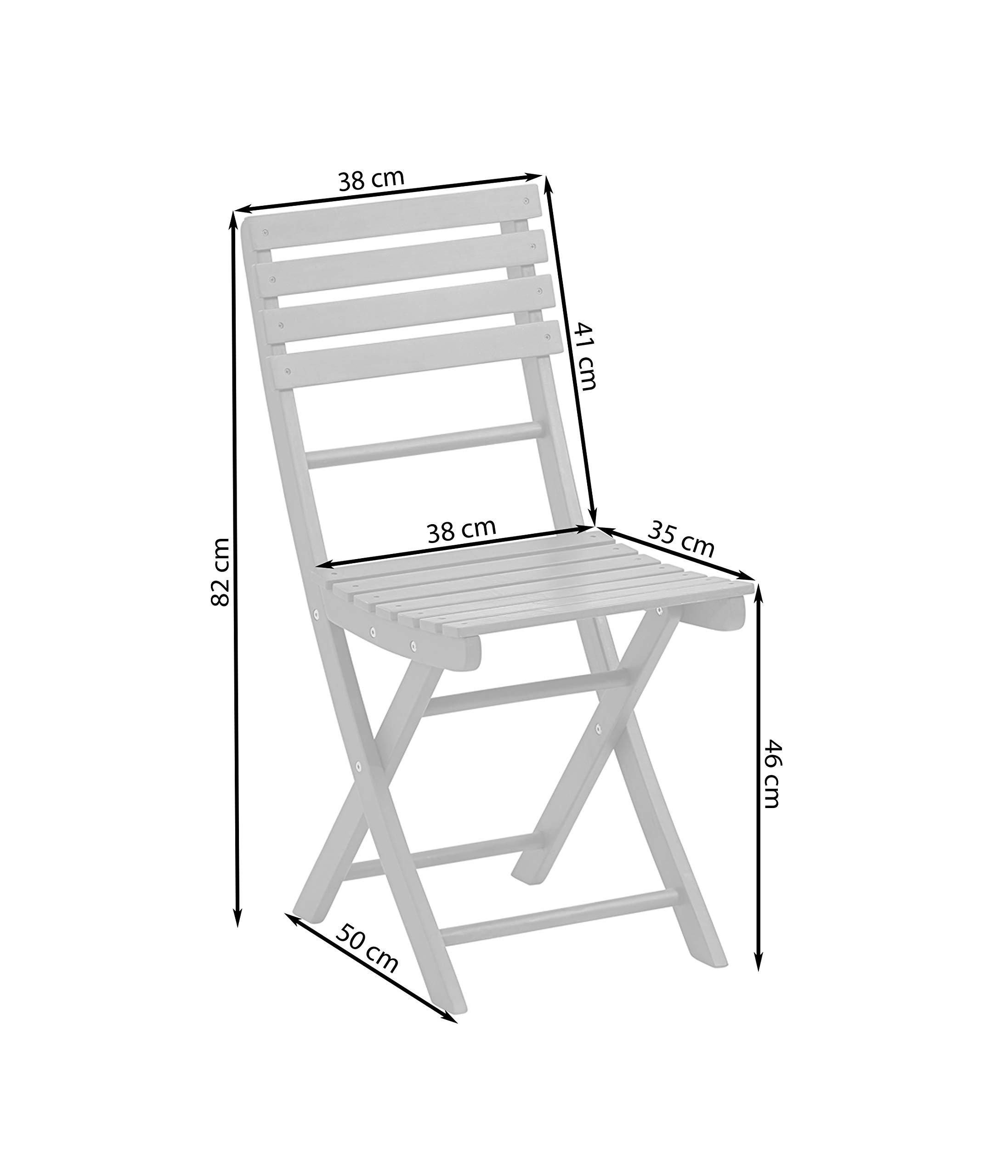 Dehner Stavanger Klappstuhl 83x38x54 cm Akazie grau