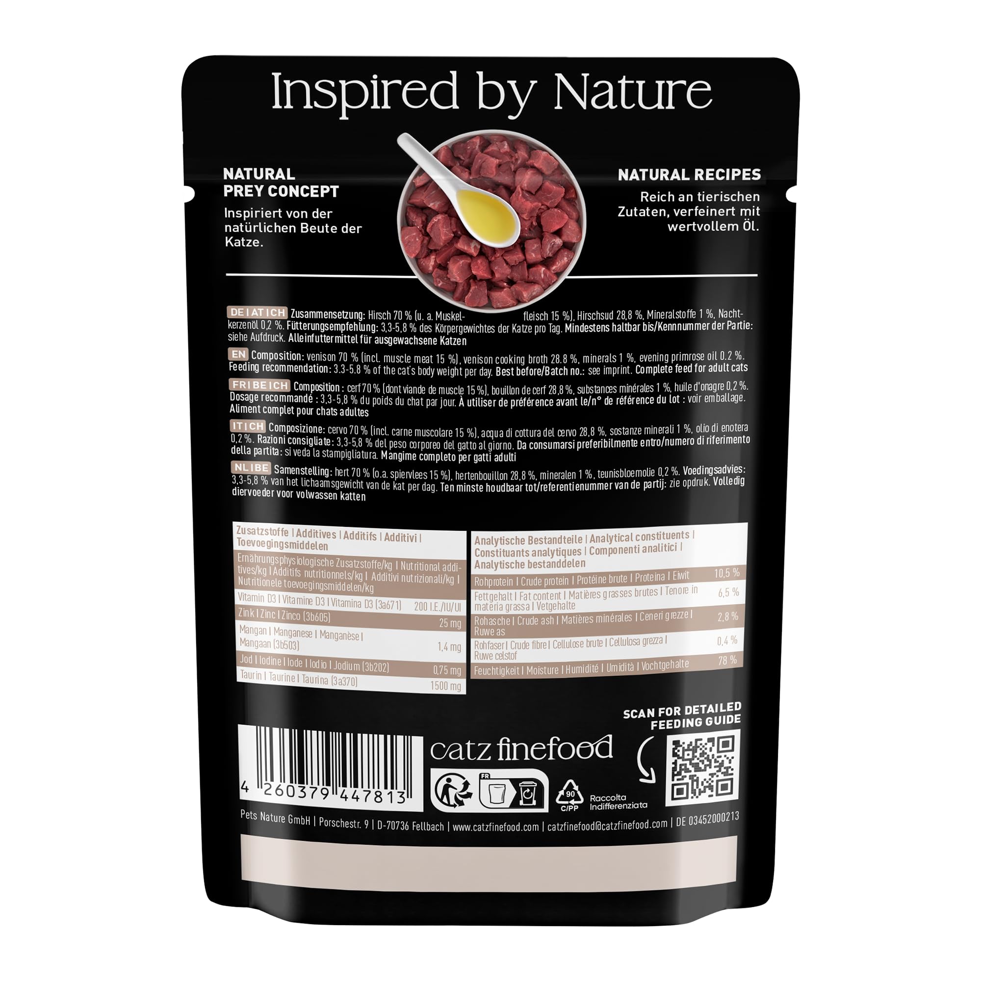 catz finefood Purrrr N°121 Nassfutter Hirsch 16x85g Monoprotein