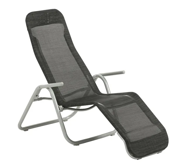 Dehner Brisbane Klappliege schwarz 137 x 75 x 107 cm