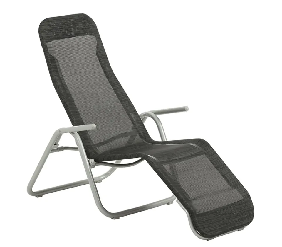 Dehner Brisbane Klappliege schwarz 137 x 75 x 107 cm