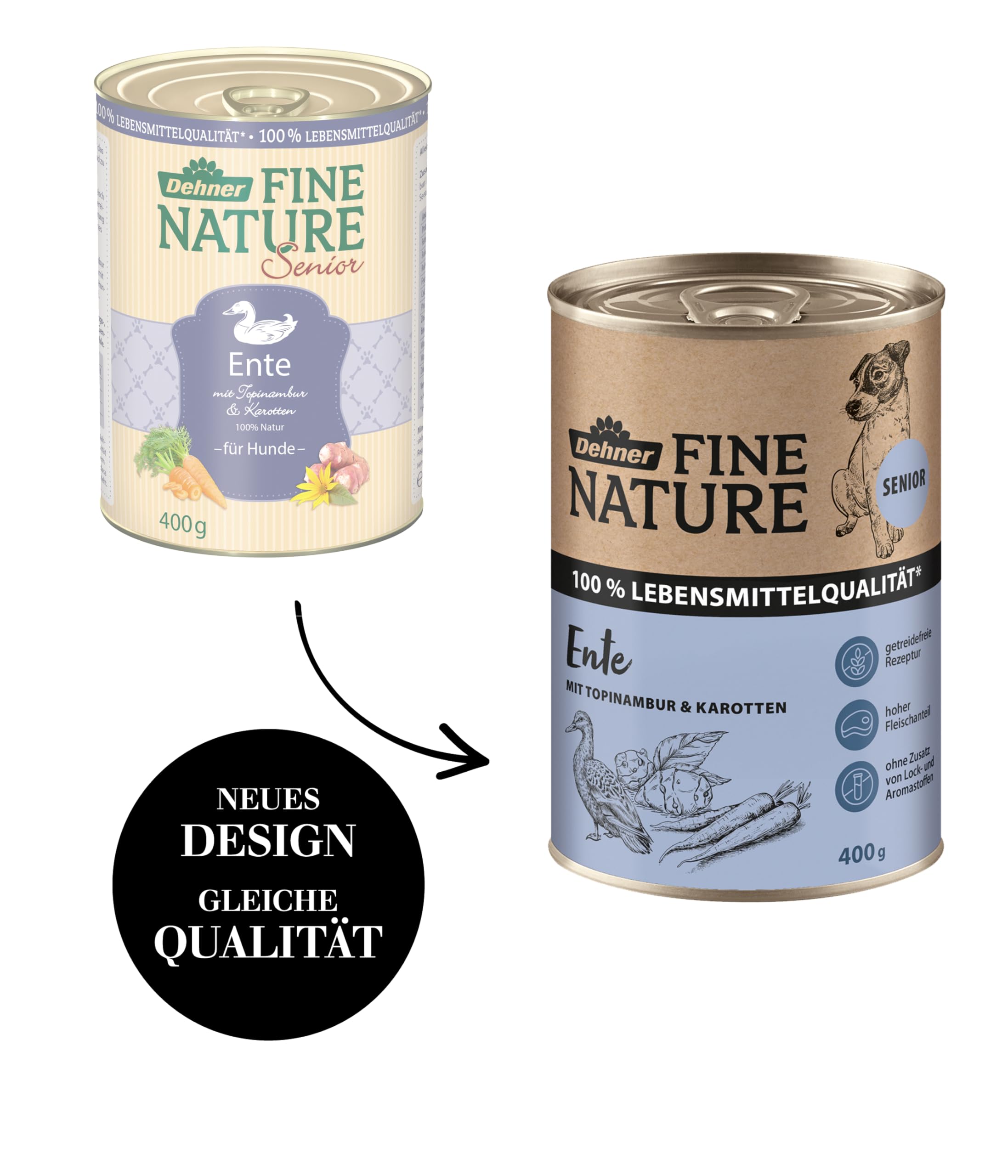 Dehner Fine Nature Senior Hundenassfutter Ente 6x400g
