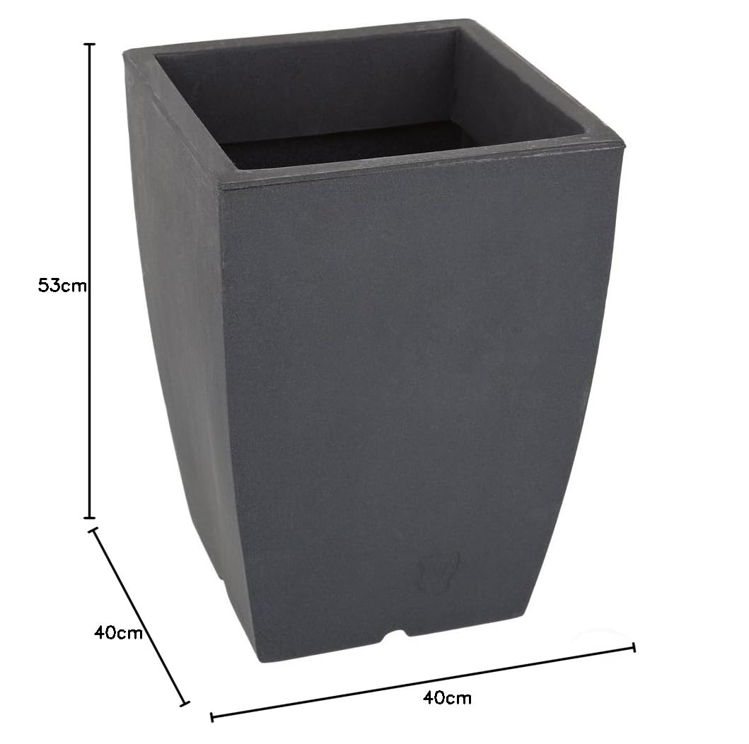 Dehner Bologna Blumentopf Kunststoff 40x40x53 Anthrazit