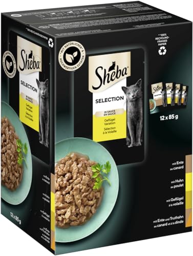 Sheba Selection in Sauce Nassfutter Geflügel 12x85g samtig