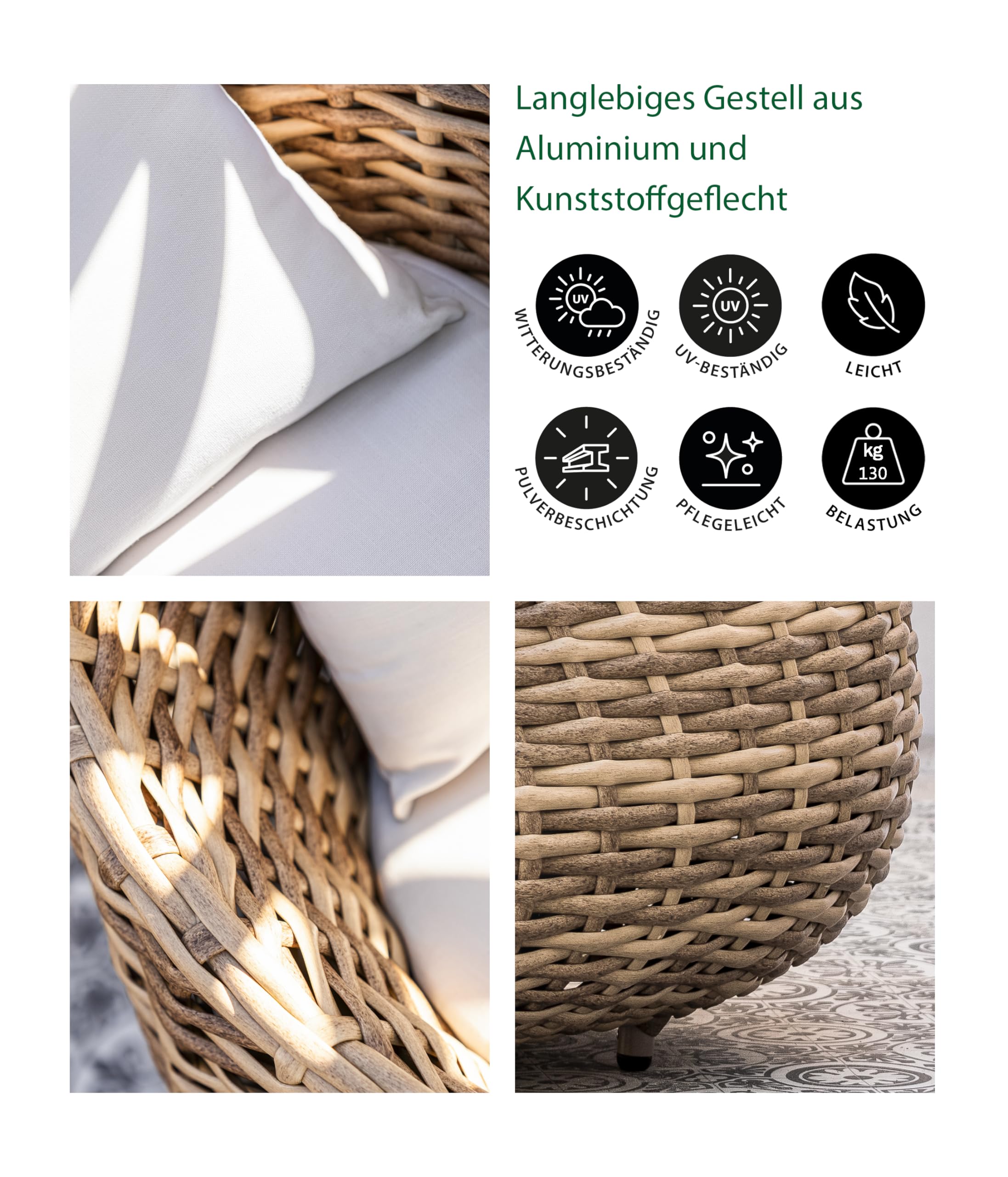 Dehner Tulum Sessel Geflechtsessel Outdoor braun 97 cm