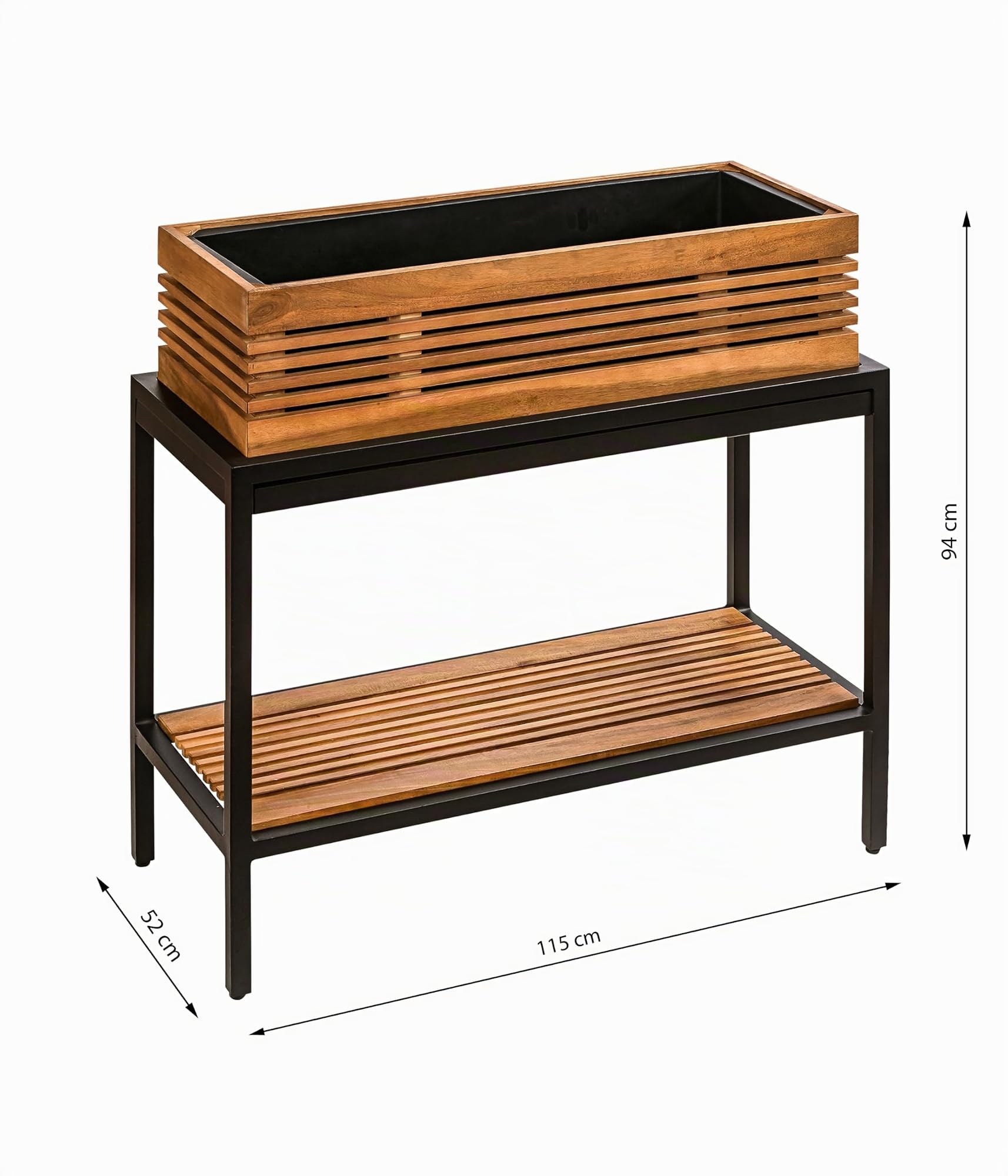 Dehner Premium New York Balkonhochbeet schwarz 115cm