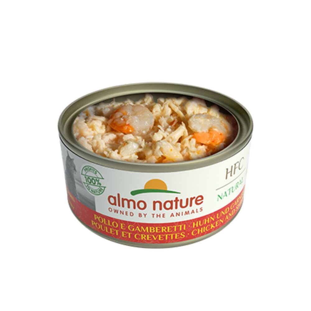 Almo Nature Huhn Nassfutter 24x70g mit Garnelen natürlich