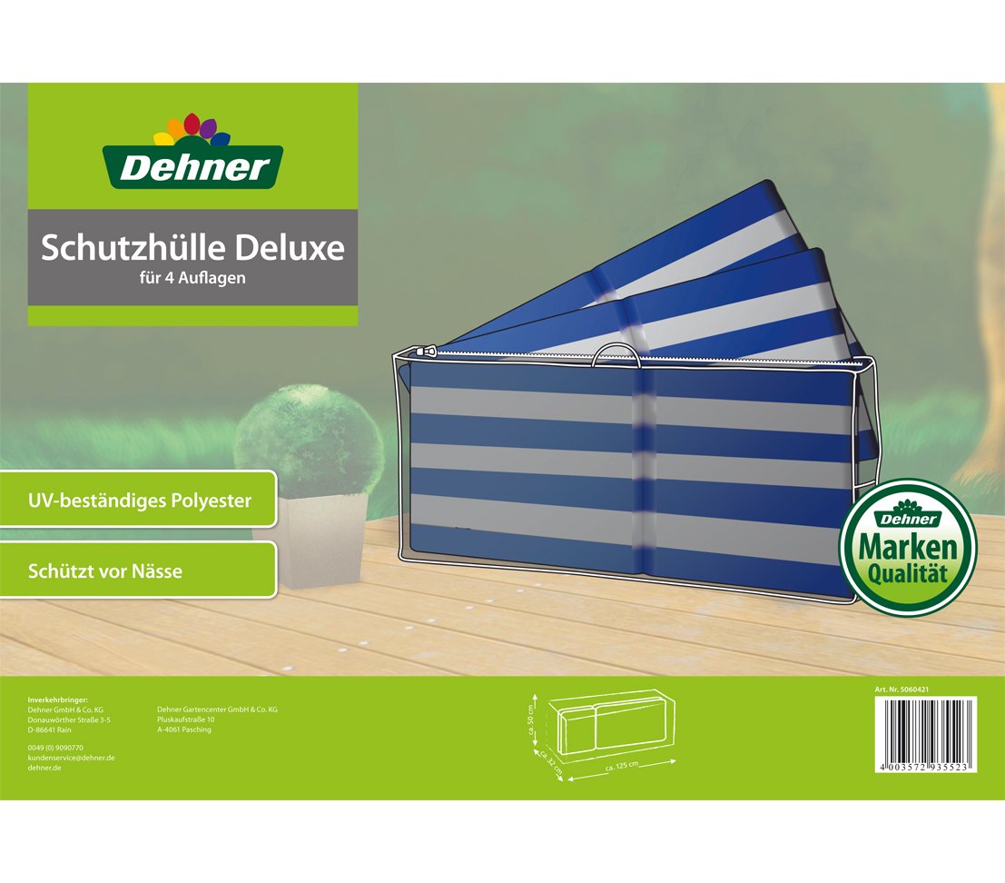 Dehner Deluxe Schutzhülle Polster-Auflagen 125 cm anthrazit