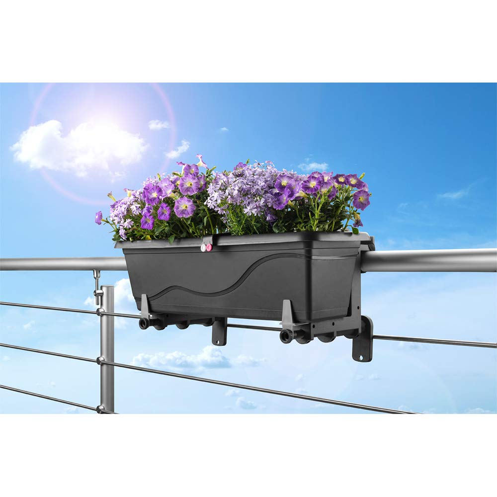 Dehner Blumenkastenhalter Kunststoff anthrazit 20 kg belastbar