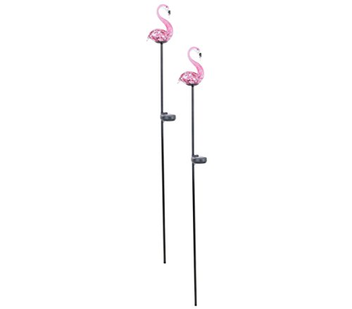 Dehner Premium Flamingo Solar Dekostab rosa 2 Stück 100cm