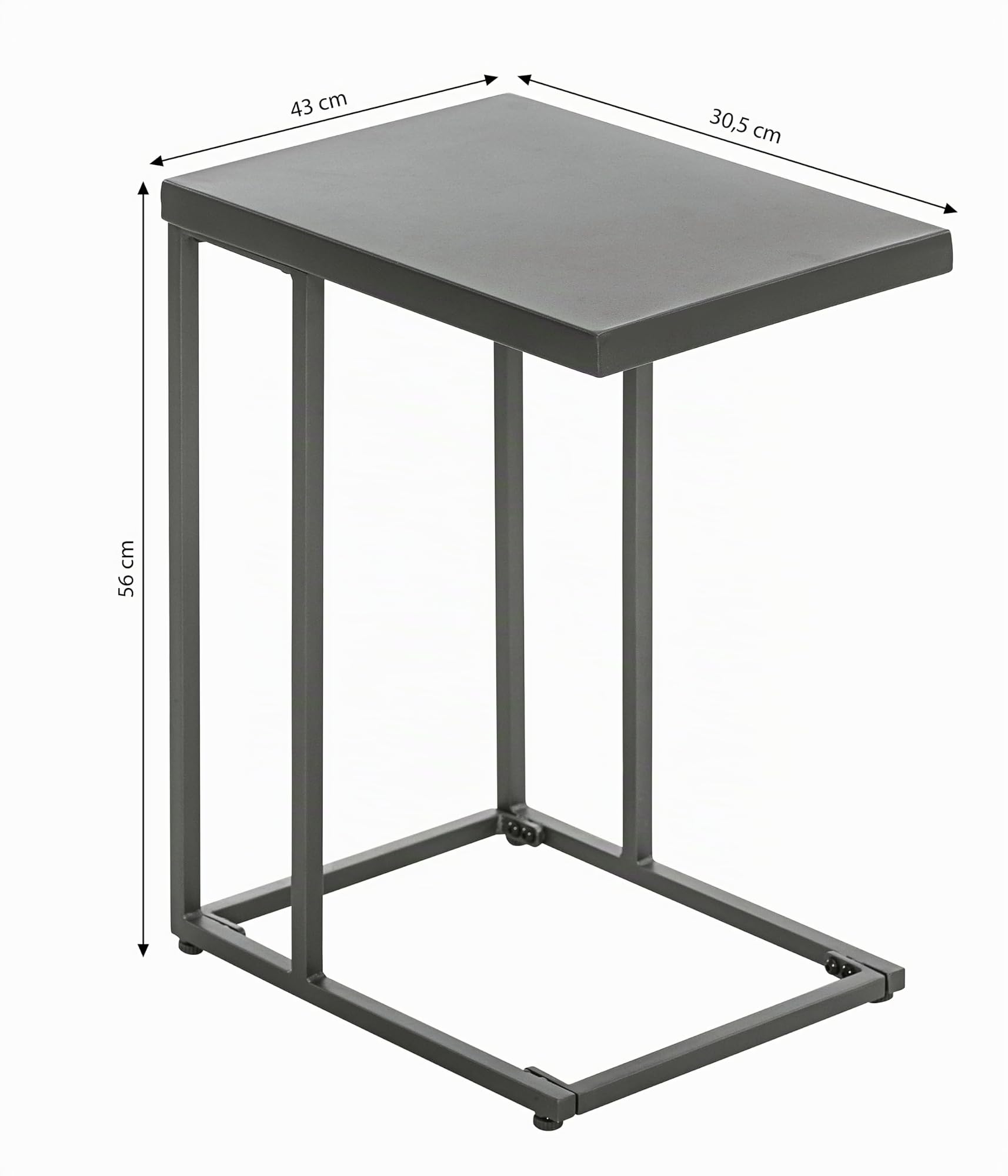 Dehner Noah Beistelltisch grau 56x43cm Beton-Optik