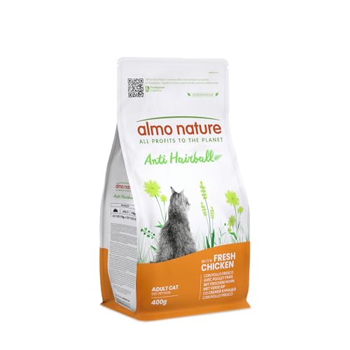 Almo Nature Anti-Hairball Trockenfutter 400g frisches Huhn