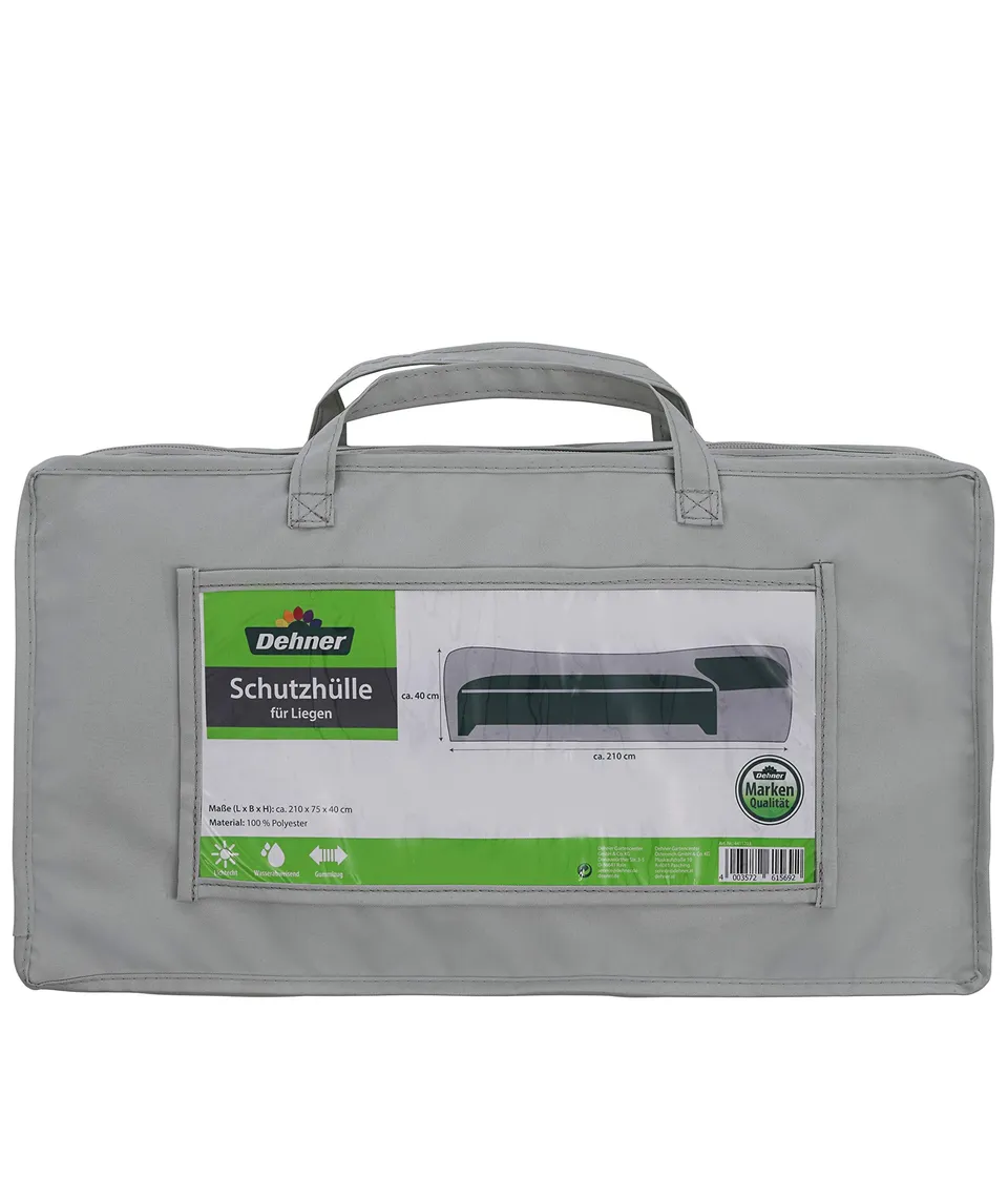 Dehner Abdeckung Gartenliege 210x75x40cm Polyester grau wetterfest