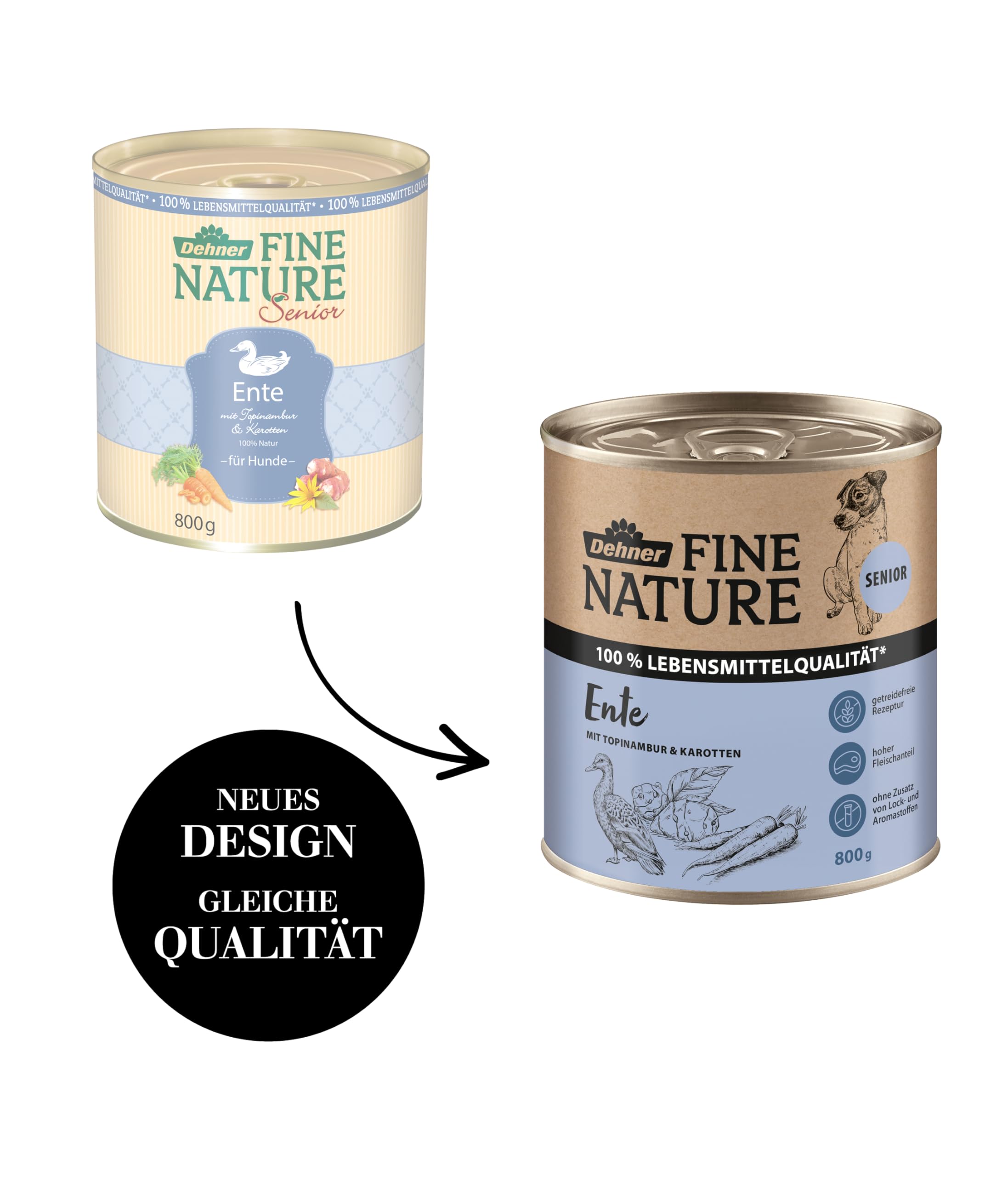 Dehner Fine Nature Senior Hundefutter Ente 6x800g getreidefrei