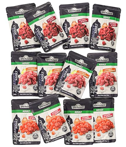 Dehner Premium Multipack Nassfutter Katze 12x100g Lamm Pute Lachs