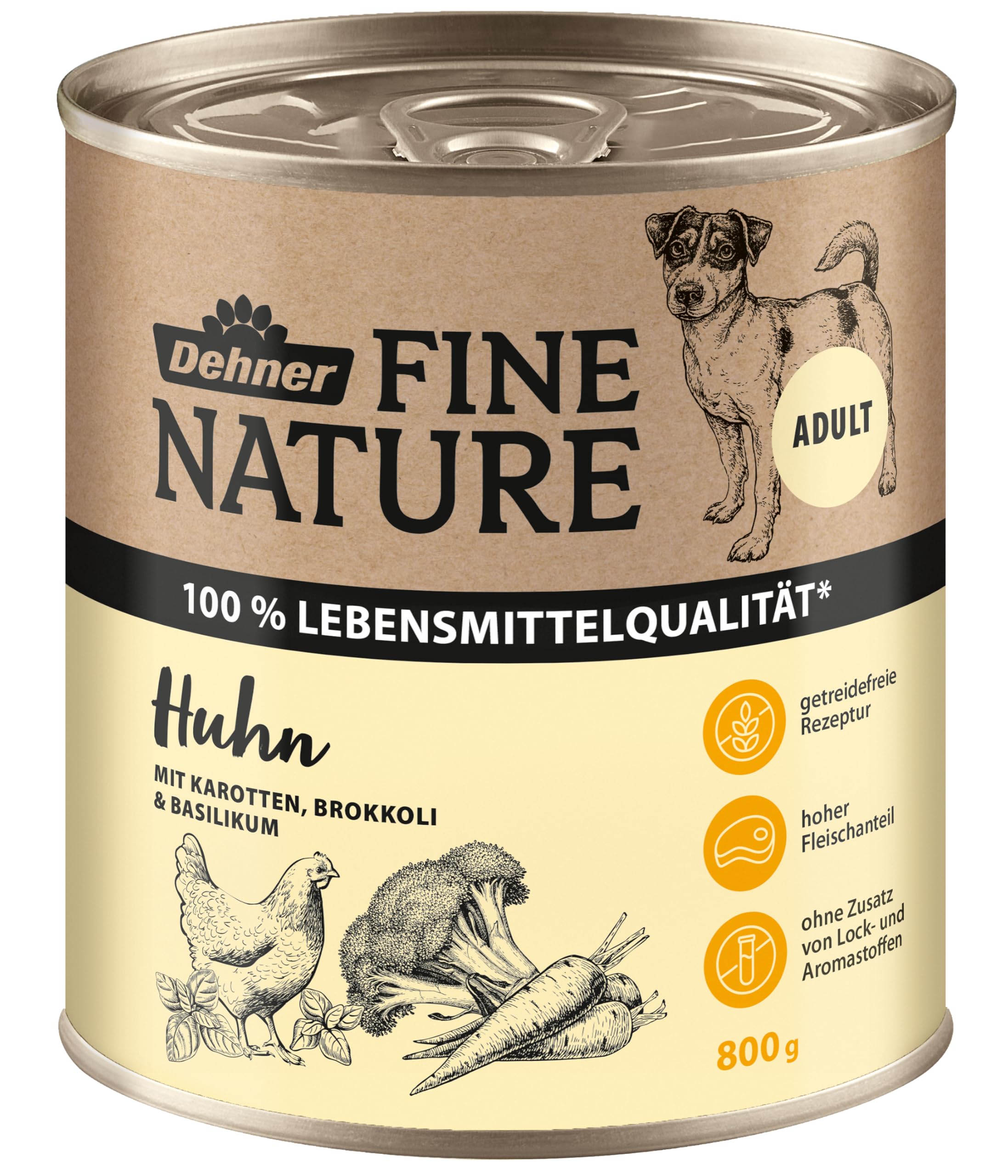 Dehner Fine Nature Huhn Nassfutter Hund 6x800g Karotte