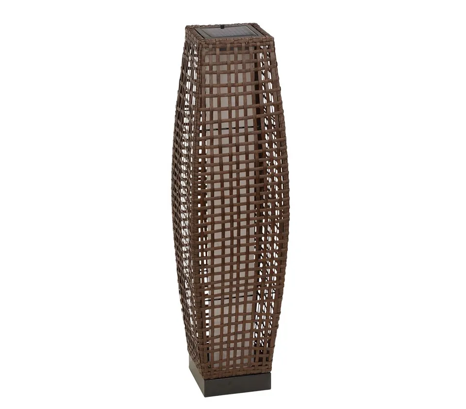 Dehner Pri Solarleuchte 78cm braun Rattan warmweiß