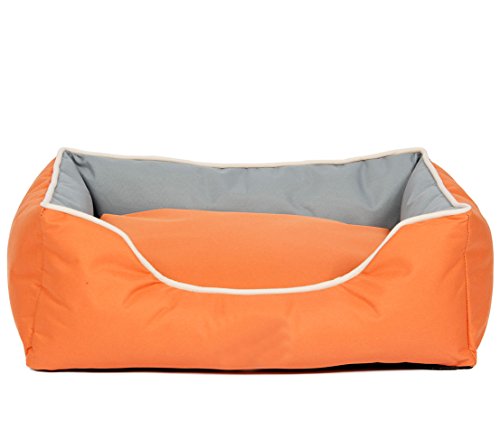 Dehner Premium Lovely Coco Hundebett Katzenbett grau-orange 75 cm