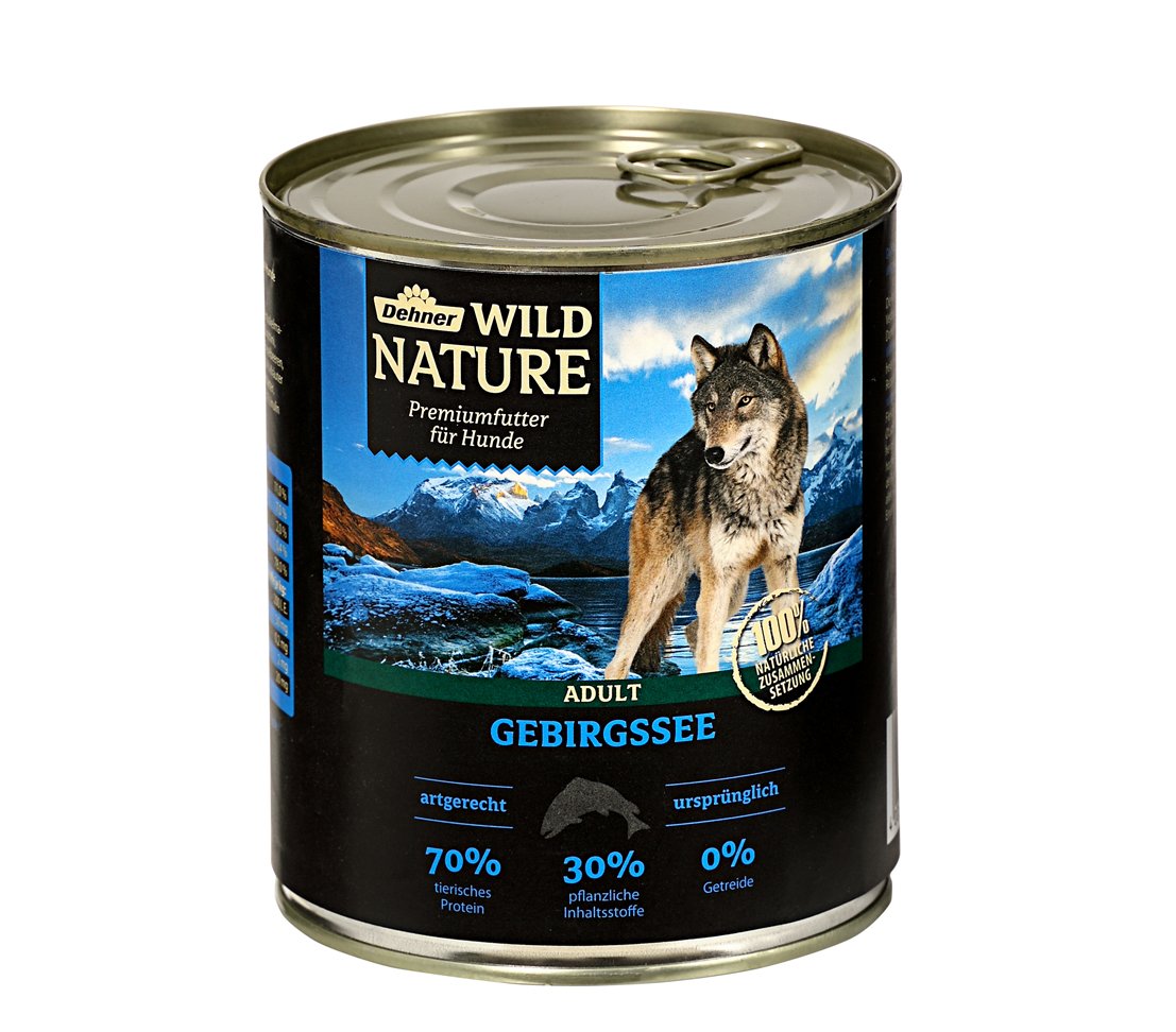 Dehner Wild Nature Gebirgssee Hundefutter Lachs 6x800g getreidefrei