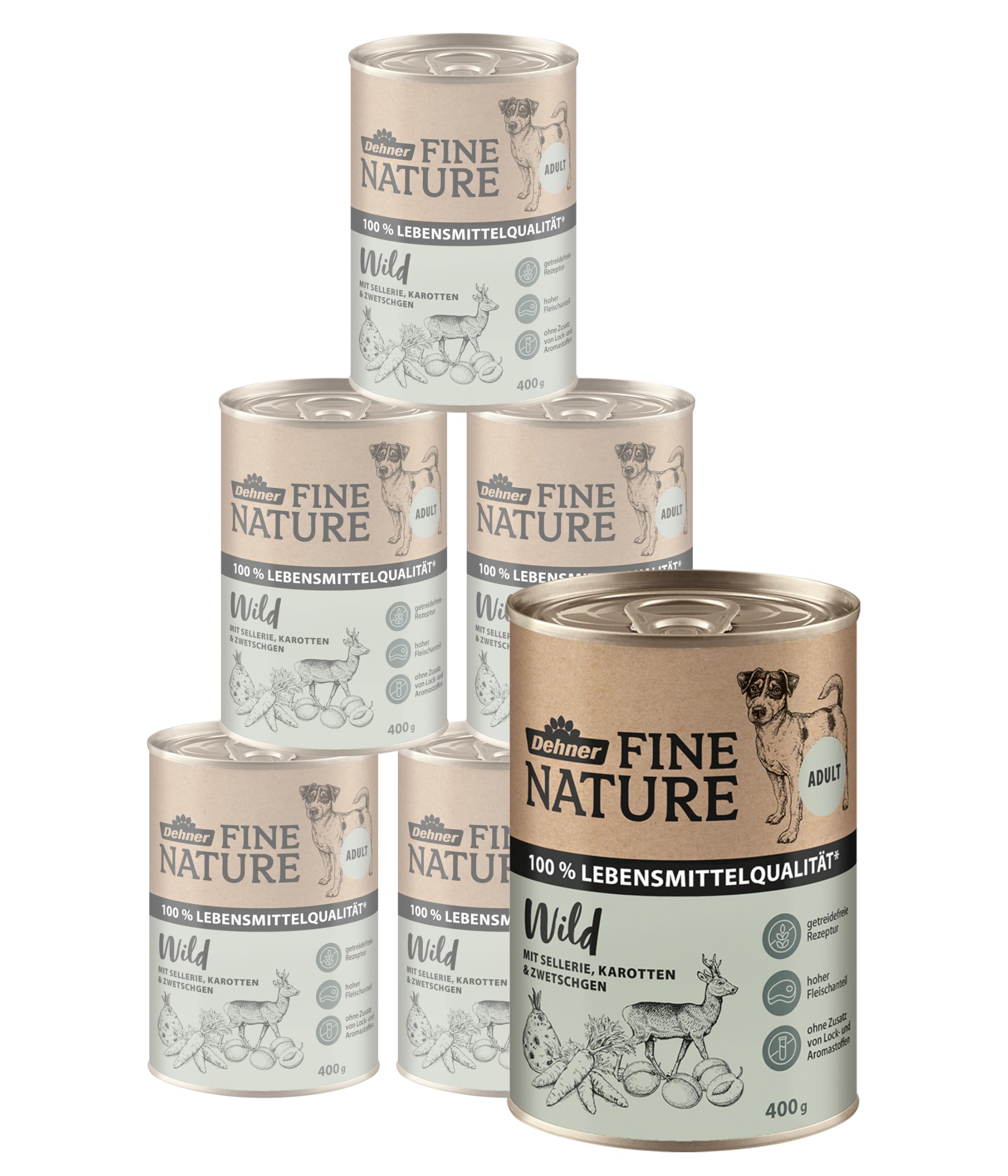 Dehner Fine Nature Wild Hundefutter Nassfutter 1,2 kg getreidefrei