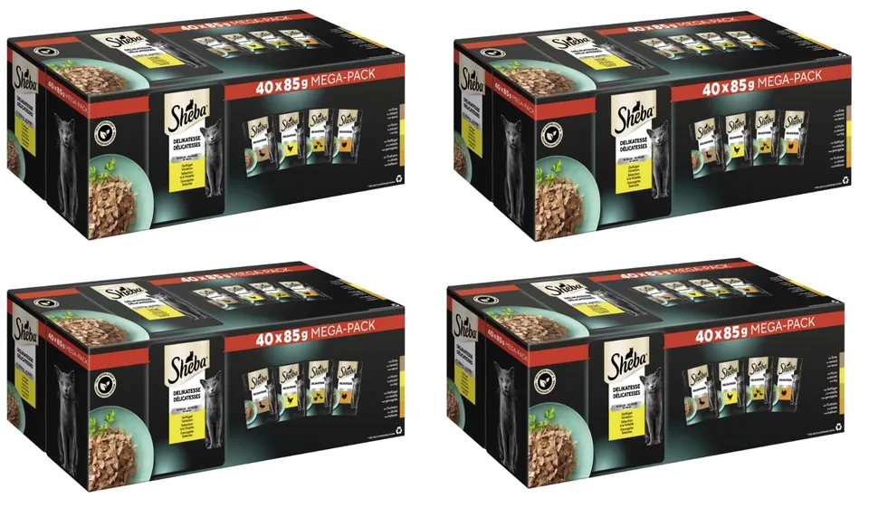 Sheba Delikatesse in Gelee Nassfutter Geflügel 4x3400g Allein