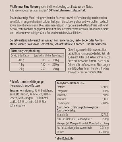 Dehner Fine Nature Kitten Kalb Nassfutter 6x400g getreidefrei