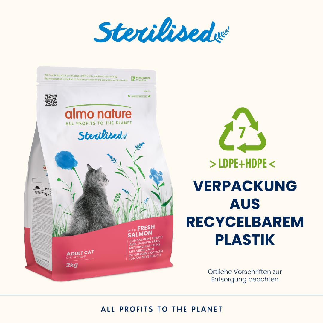Almo Nature Sterilised Trockenfutter 2kg Lachs