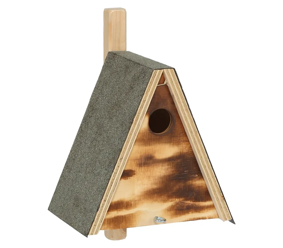 Dehner Natura Nistkasten Vogelhaus 32 mm Holz geflammt