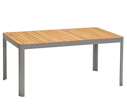 Dehner Bergen Gartentisch 161x95x75 Teak grau