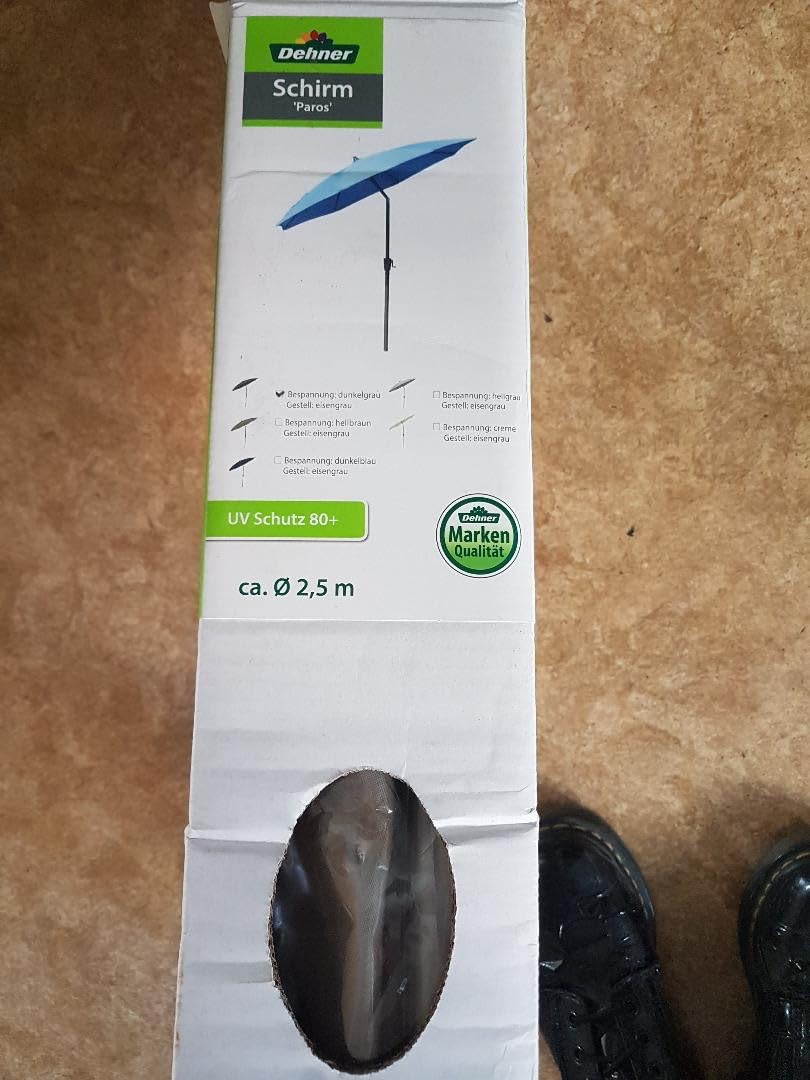 Dehner Paros Sonnenschirm beige Ø250cm UV80+ Kurbel
