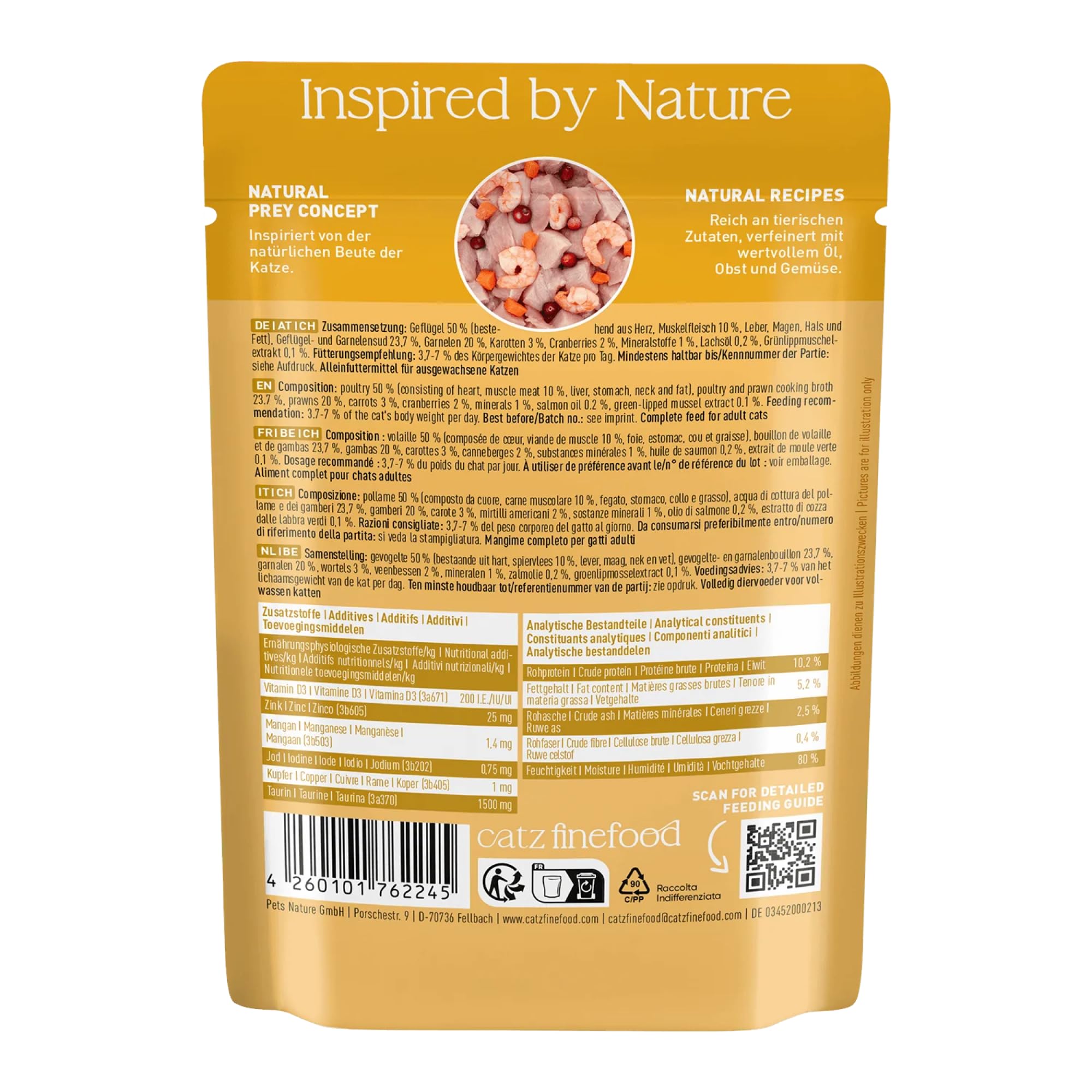 catz finefood N° 17 Geflügel Garnele Nassfutter 16x85g getreidefrei