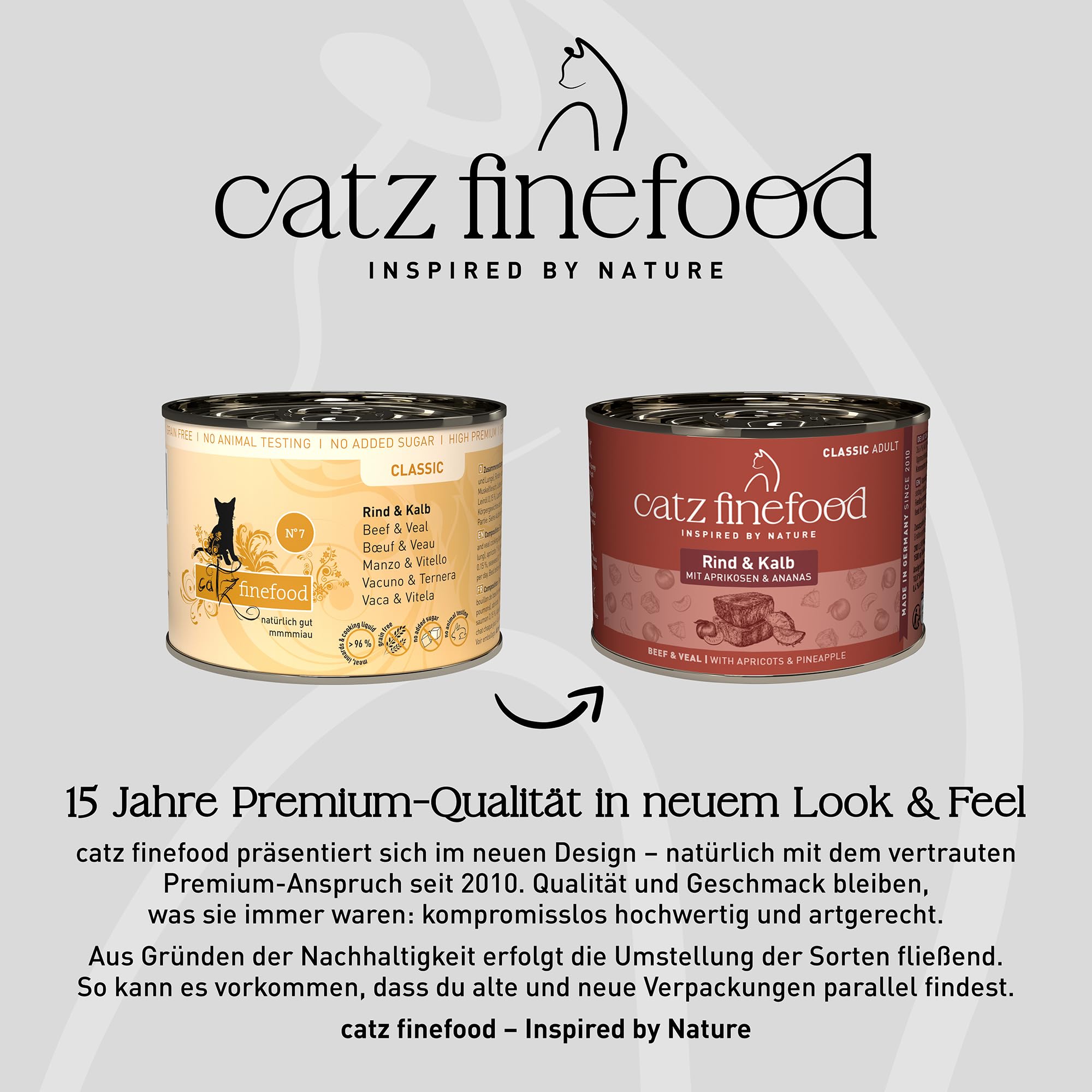 catz finefood Classic Nassfutter Rind Kalb 6x200 g