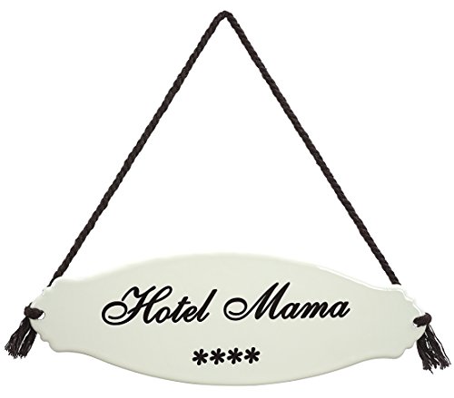 Dehner Hotel Mama Gartenschild 30,5 cm weiß Emaille