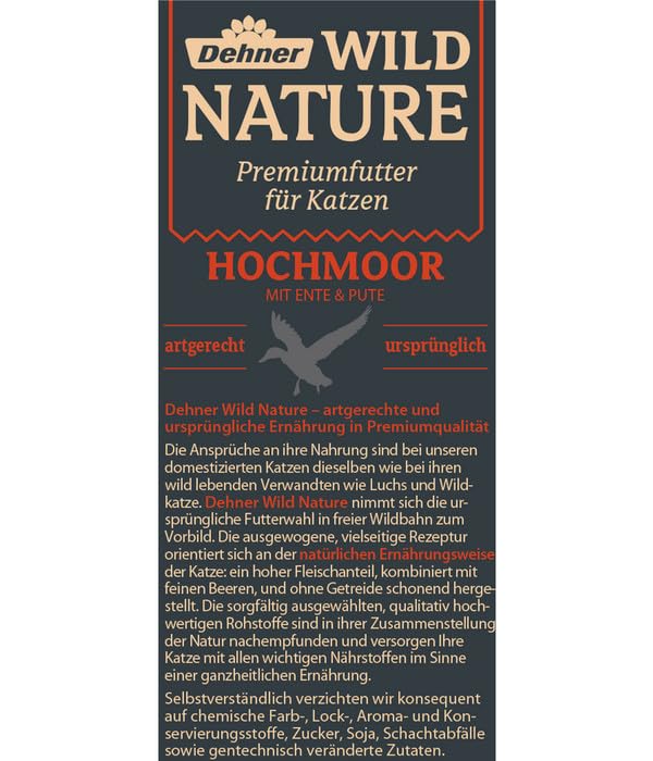 Dehner Wild Nature Hochmoor Nassfutter Ente Pute 16x85g getreidefrei