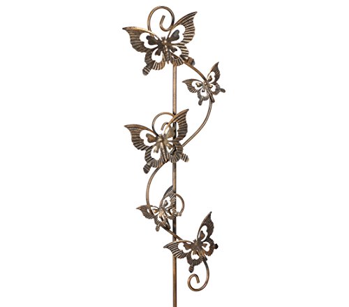 Dehner Premium Lovely Rankstab Schmetterling Metall 5er kupfer
