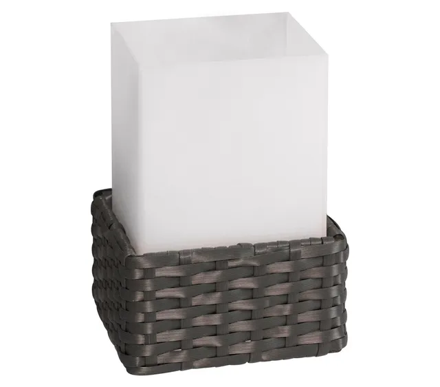 Dehner Premium Lovely Rattan Cube Solarleuchte 21cm dunkelbraun