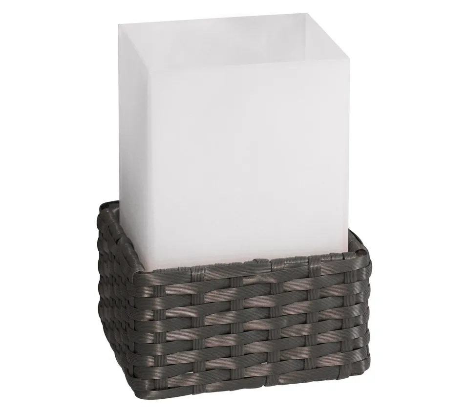 Dehner Premium Lovely Rattan Cube Solarleuchte 21cm dunkelbraun