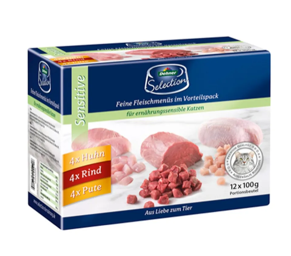 Dehner Premium Sensitive Nassfutter Multipack 12x100g
