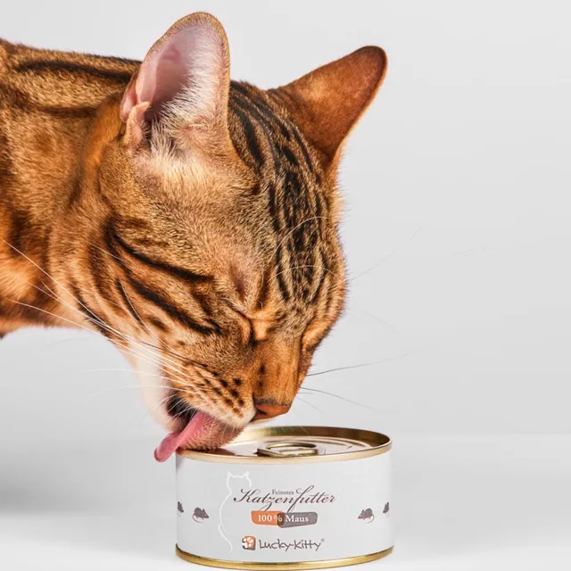 Lucky-Kitty Maus Pur Nassfutter Katze 100g getreidefrei Allergiker