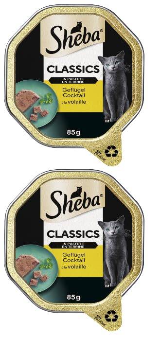 Sheba Classics Nassfutter Pastete Geflügel Cocktail 2x85g Schale