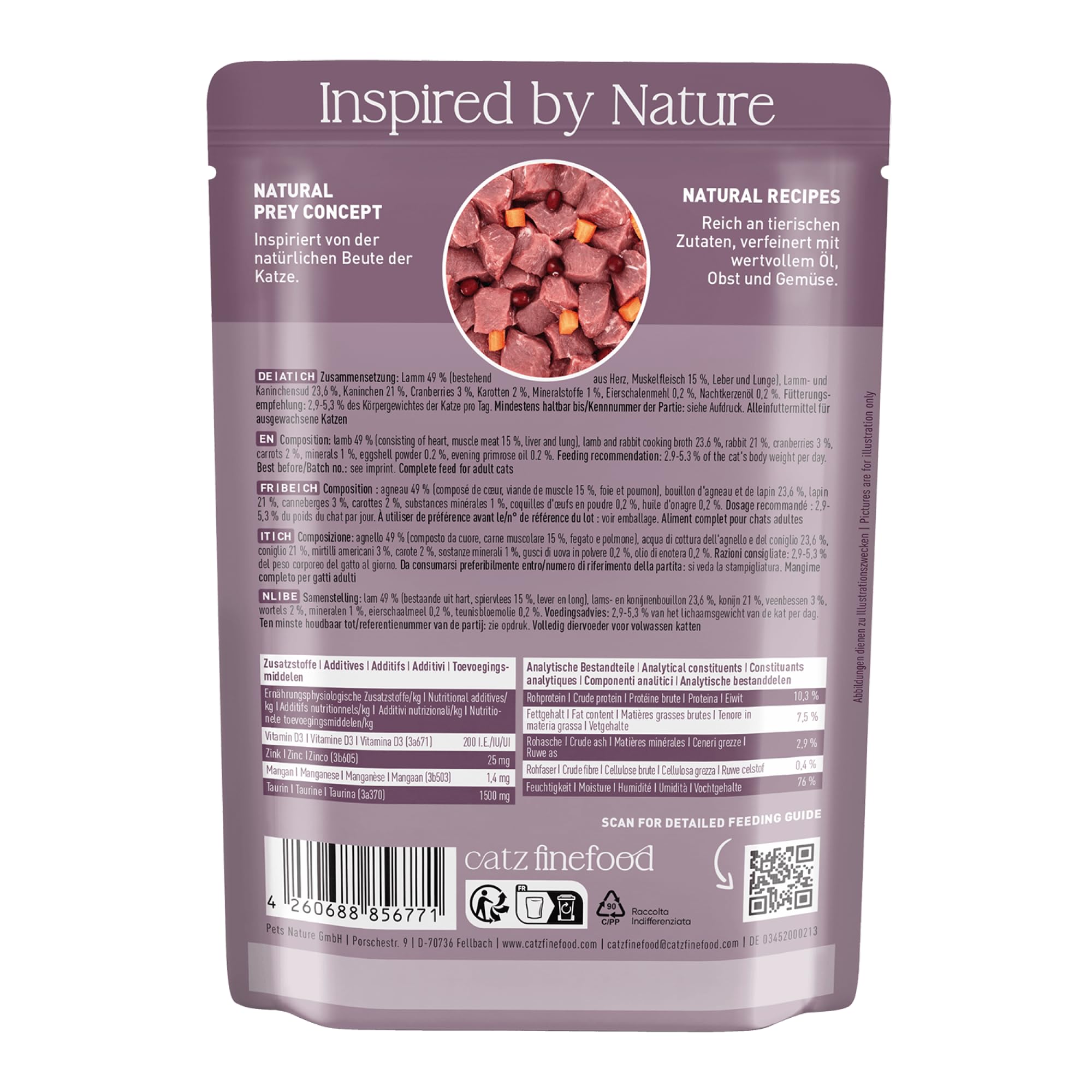catz finefood No 11 Nassfutter Lamm Kaninchen 6x300g