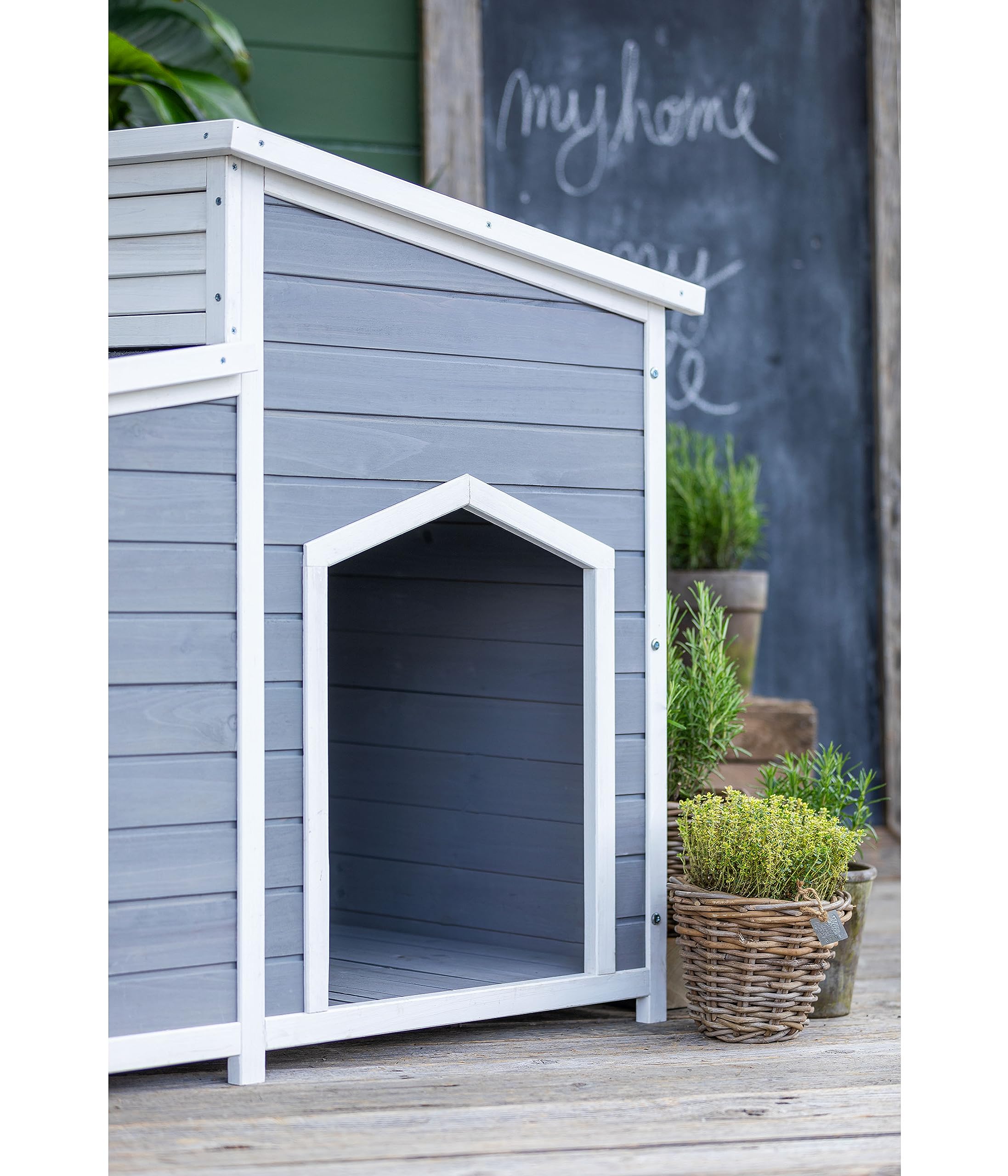 Dehner Lieblinge Balu Hundehütte Tannenholz grau 128 cm