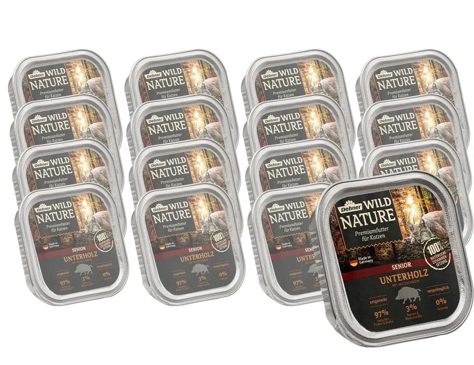 Dehner Wild Nature Unterholz Nassfutter Wildschwein 16x100 g