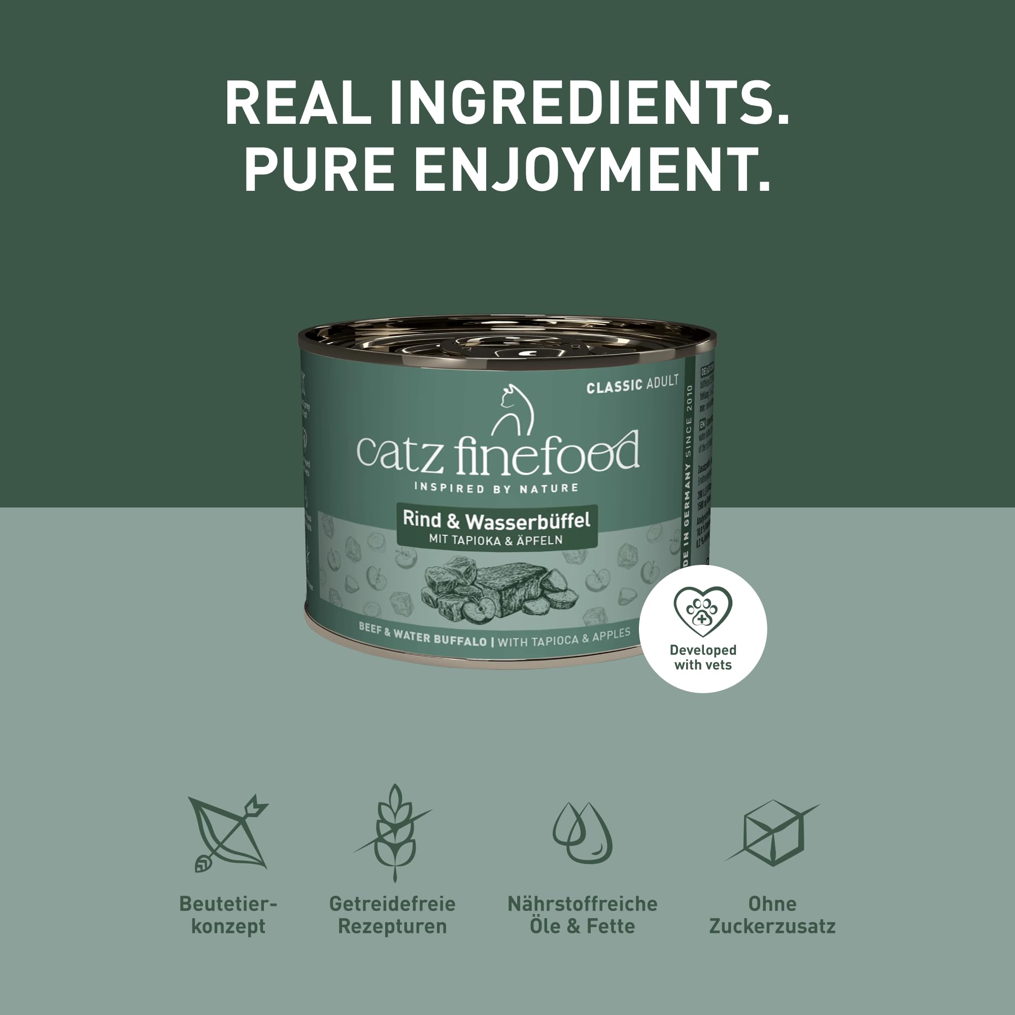 catz finefood Classic Rind Wasserbüffel Nassfutter 6x200g