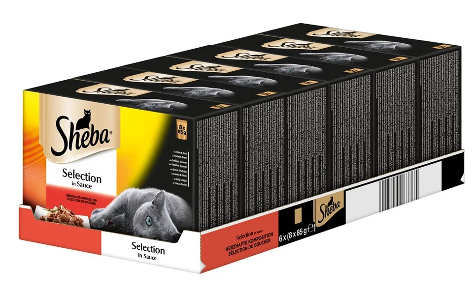 Sheba Delikates Duo Nassfutter Sauce 6x85 g Fleisch Fisch