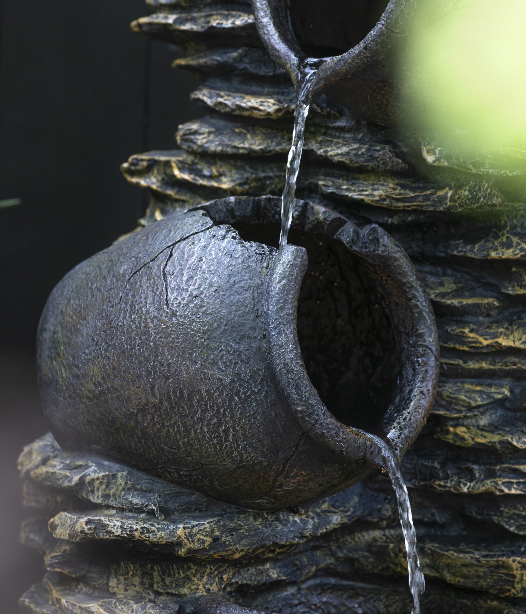 Dehner Gartencenter Krüge Gartenbrunnen LED 118cm Polyresin