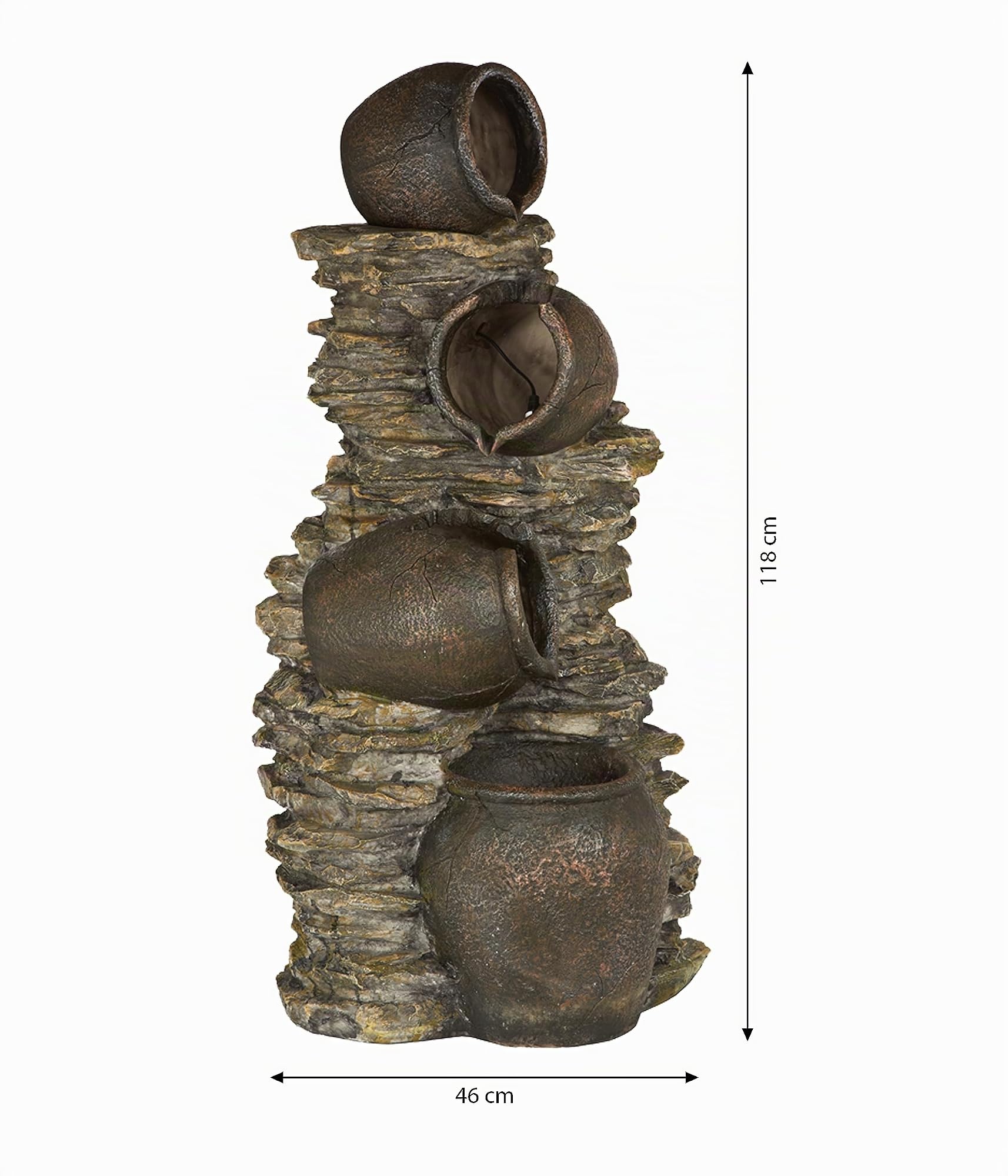 Dehner Gartencenter Krüge Gartenbrunnen LED 118cm Polyresin