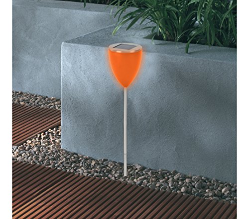 Dehner Living Solarleuchte Weinglasoptik orange 71 cm