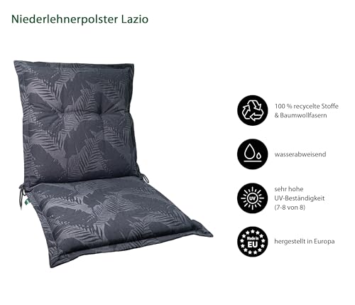 Dehner Lazio Niederlehnerpolster dunkelgrau 50x52x50 recycelt
