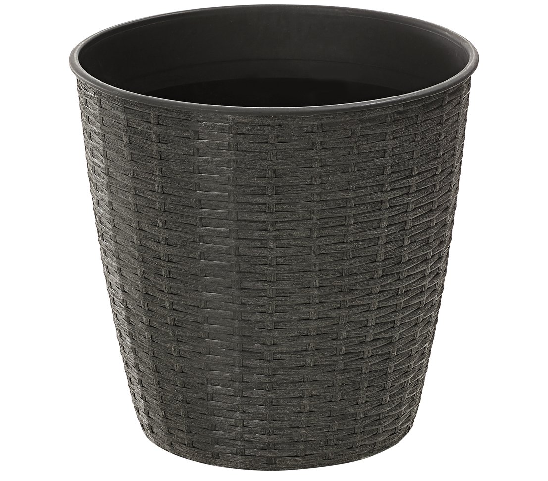 Dehner Premium Lovely Pflanztopf Schwarz Ø38cm Polyrattan