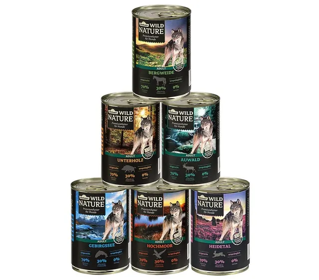 Dehner Wild Nature Hundefutter Probier-Set 6x400 g getreidefrei